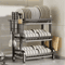 Multifunctional Multi Layer Dish Rack Portable Kitchen Countertop Storage Drain Shelf 9