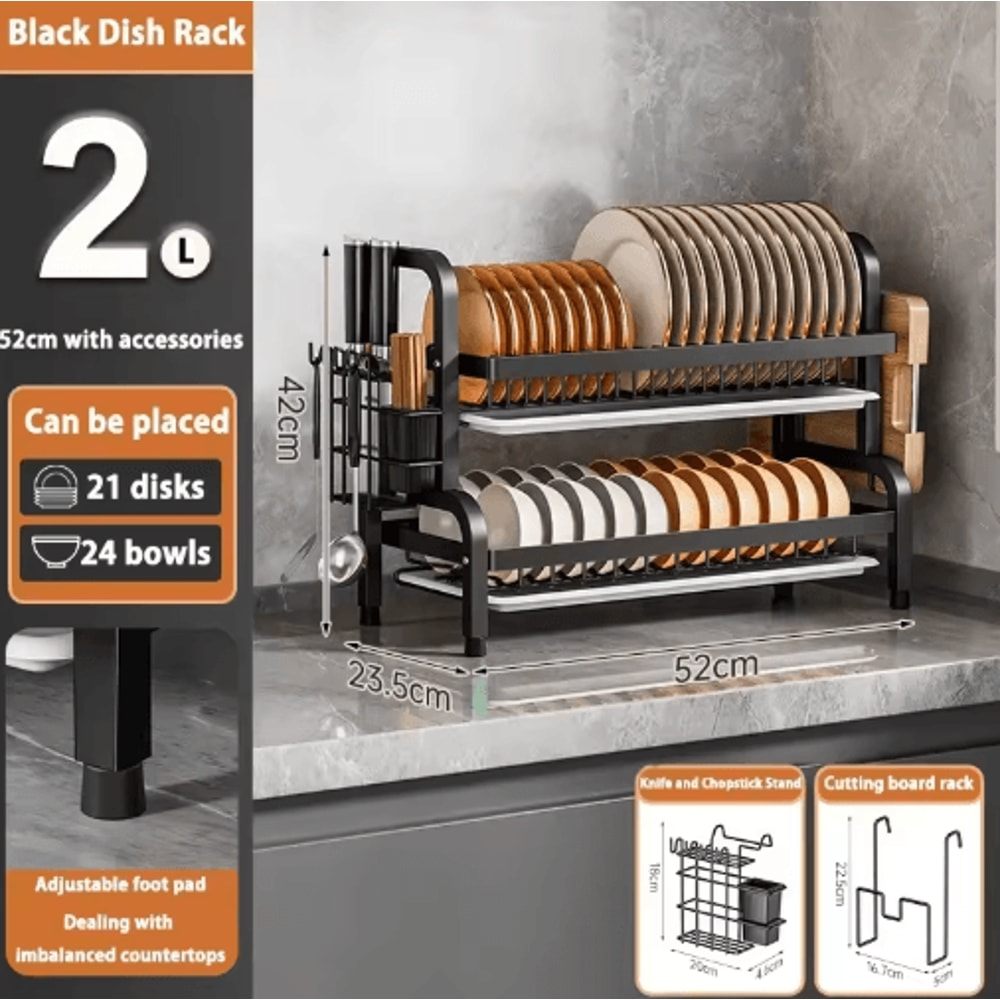 Multifunctional Multi Layer Dish Rack Portable Kitchen Countertop Storage Drain Shelf 1