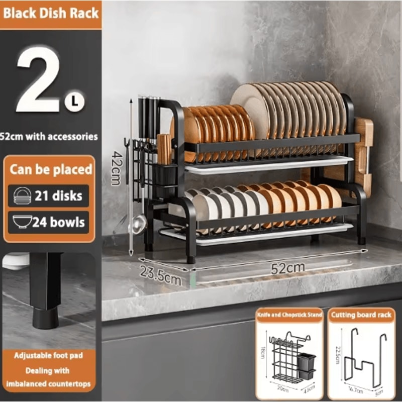 Multifunctional Multi Layer Dish Rack Portable Kitchen Countertop Storage Drain Shelf 1