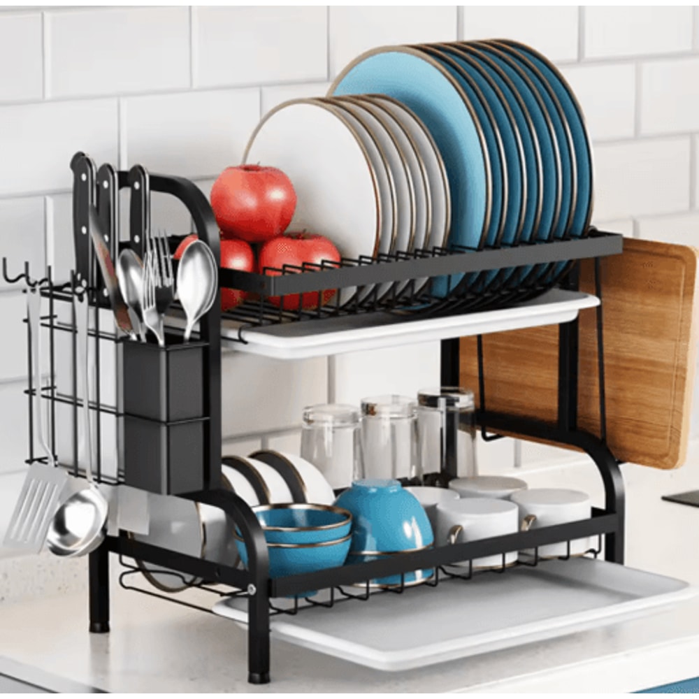 Multifunctional Multi Layer Dish Rack Portable Kitchen Countertop Storage Drain Shelf 6