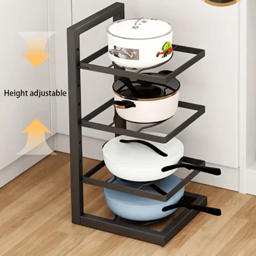Height Adjustable Stainless Steel Pot Rack 3 To 4 Layer Under Sink Cabinet Organizer 7