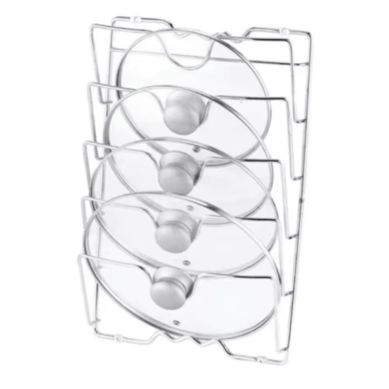 Wall Mounted 5 Tier Pot Lid Organizer Rust Proof Metal Kitchen Storage Rack 6