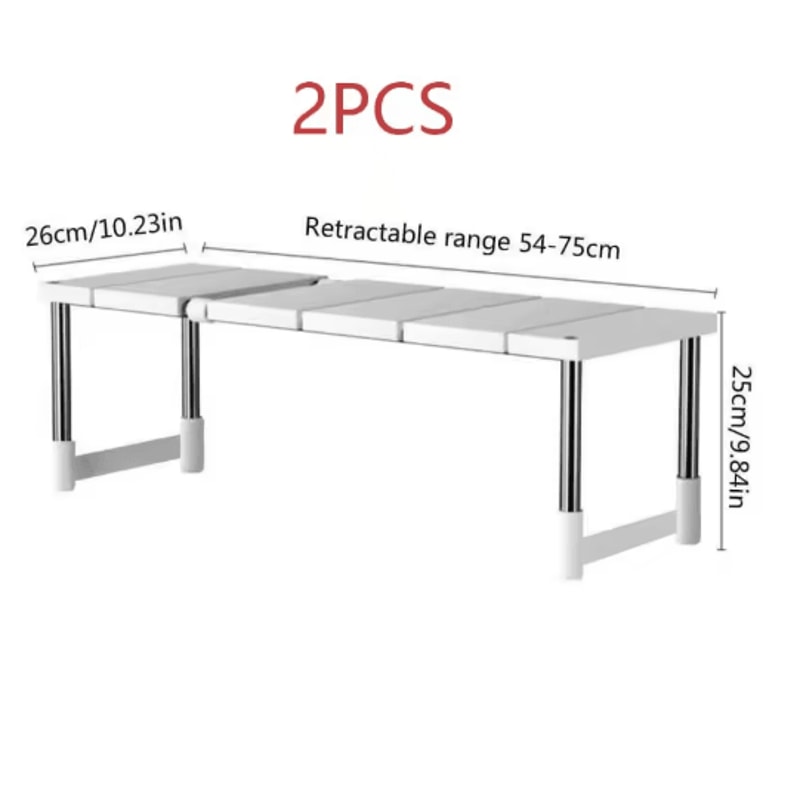 Stackable Telescopic Closet Organizer Adjustable Layered Wardrobe Storage Rack 1