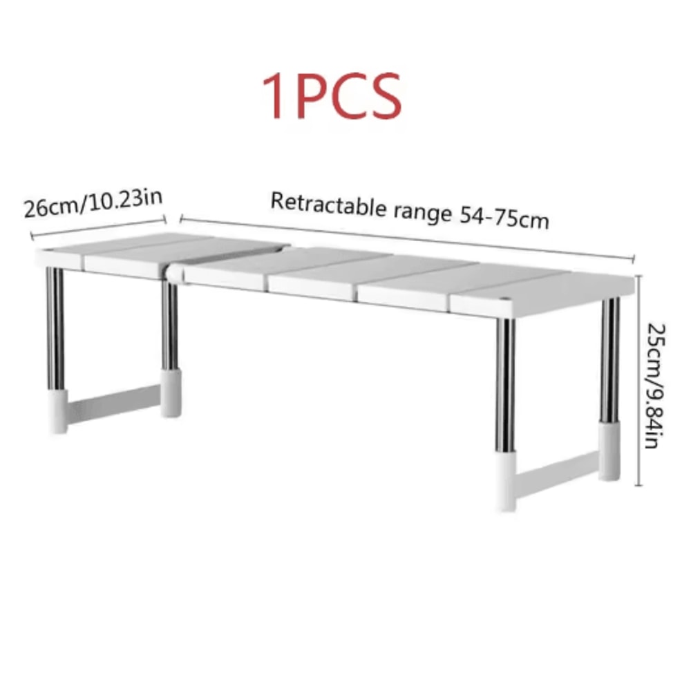 Stackable Telescopic Closet Organizer Adjustable Layered Wardrobe Storage Rack 2