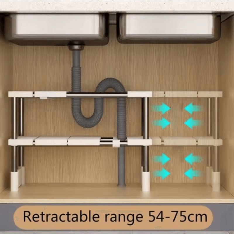Stackable Telescopic Closet Organizer Adjustable Layered Wardrobe Storage Rack 7