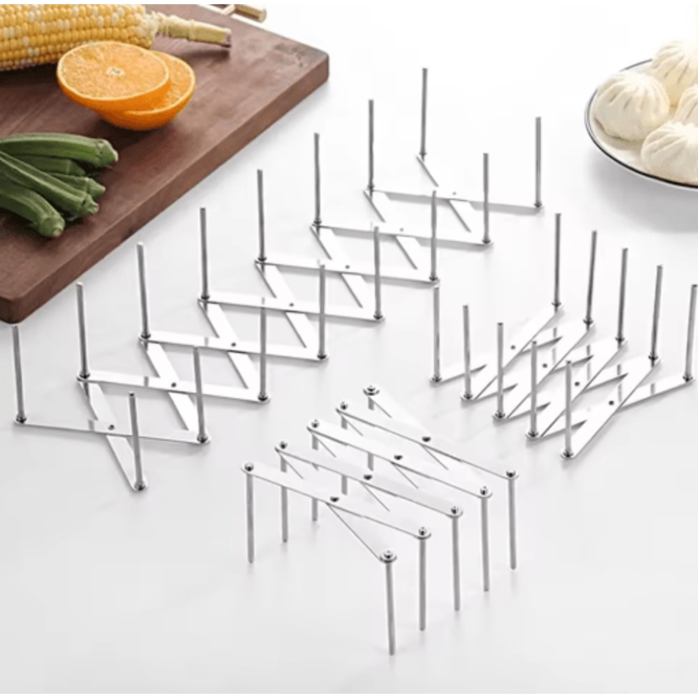 Retractable Stainless Steel Dish Rack Heavy Duty Space Saving Pot Lid Plate Holder 9