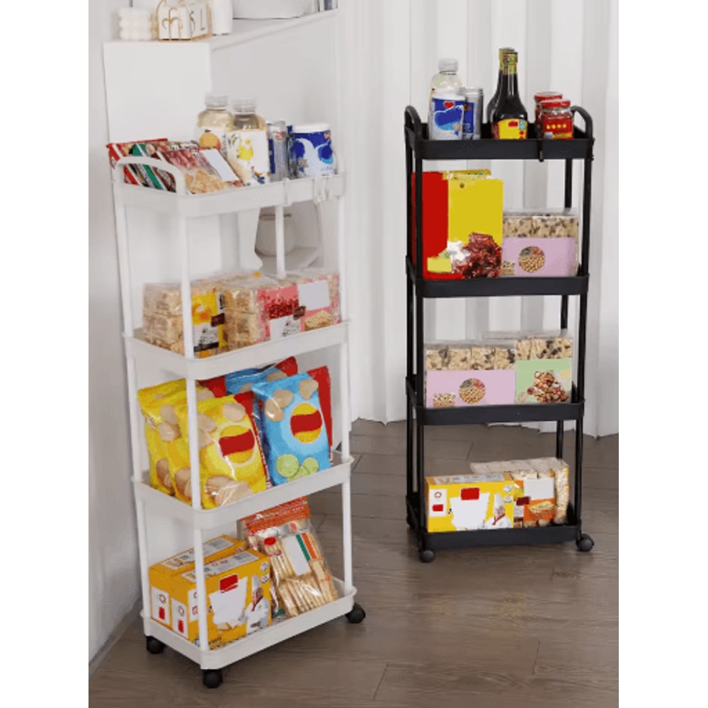 Plastic Rolling Utility Cart With Handle Multi Purpose Movable Storage Organizer 5