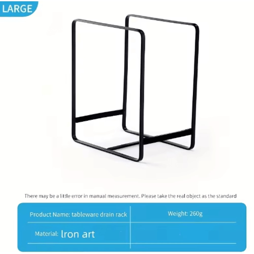 Iron Countertop Dish Rack Dinner Plate Drain Kitchen Cabinet Storage Organizer 1