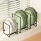Iron Countertop Dish Rack Dinner Plate Drain Kitchen Cabinet Storage Organizer 4