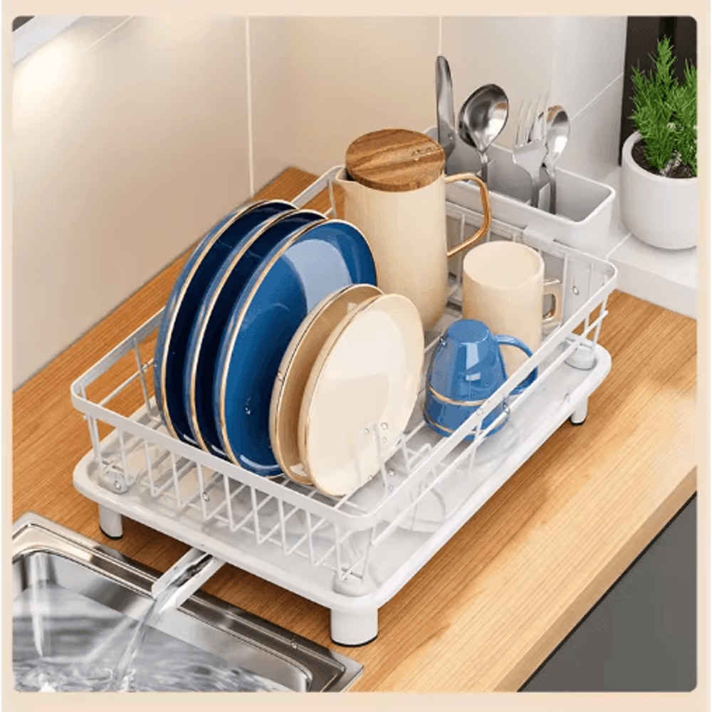 Compact Kitchen Dish Drying Rack Small Bowl Plate Draining Storage Box 0