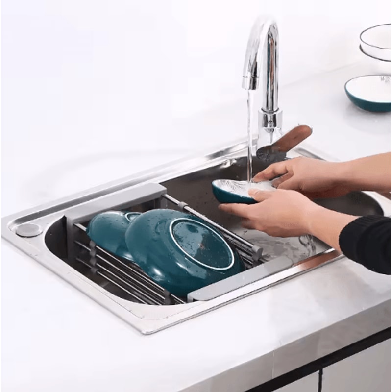 Expandable Sink Dish Drying Rack Adjustable Kitchen Drainboard Organizer Shelf 7