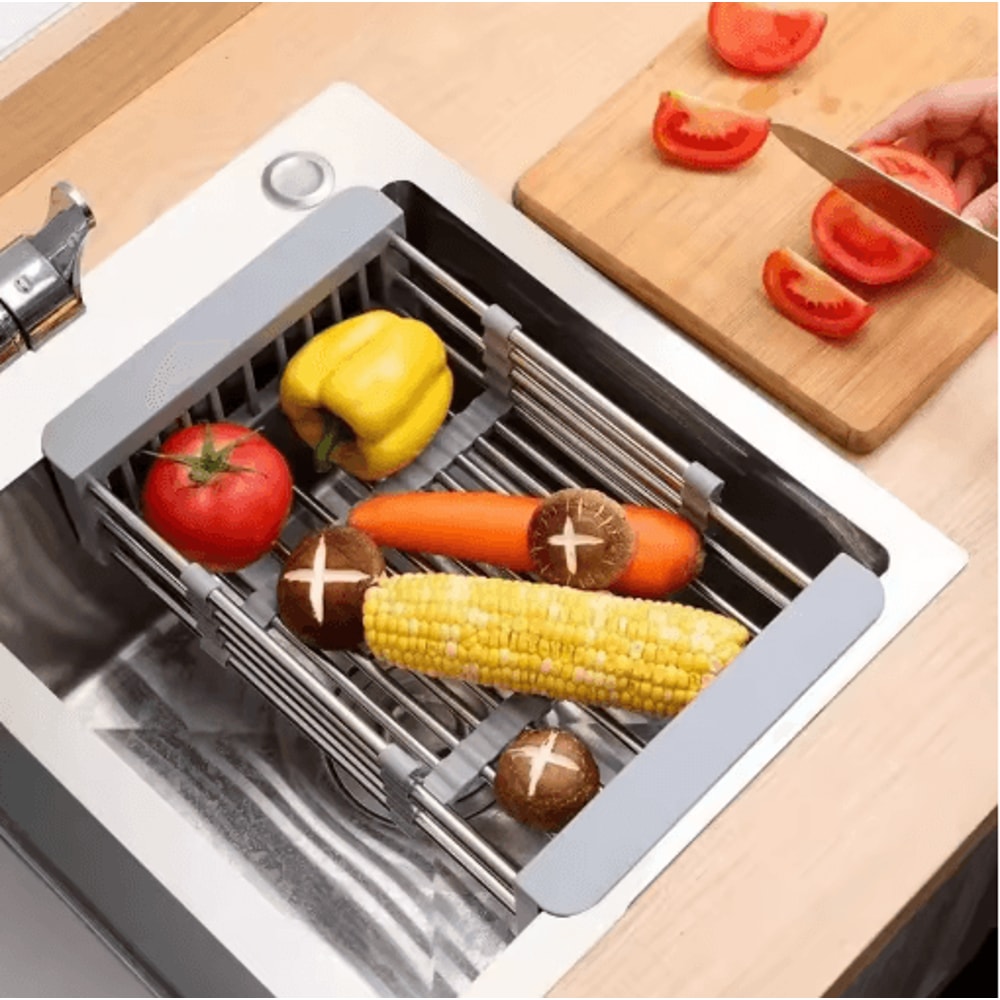 Expandable Sink Dish Drying Rack Adjustable Kitchen Drainboard Organizer Shelf 0