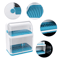 2 Layer Dish Drying Rack With Lid Cover Covered Kitchen Cutlery Organizer 5
