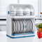 2 Layer Dish Drying Rack With Lid Cover Covered Kitchen Cutlery Organizer 6