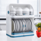 2 Layer Dish Drying Rack With Lid Cover Covered Kitchen Cutlery Organizer 6
