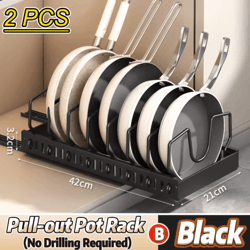 pull out pots and pans organizer sliding under cabinet pan & lid storage rack