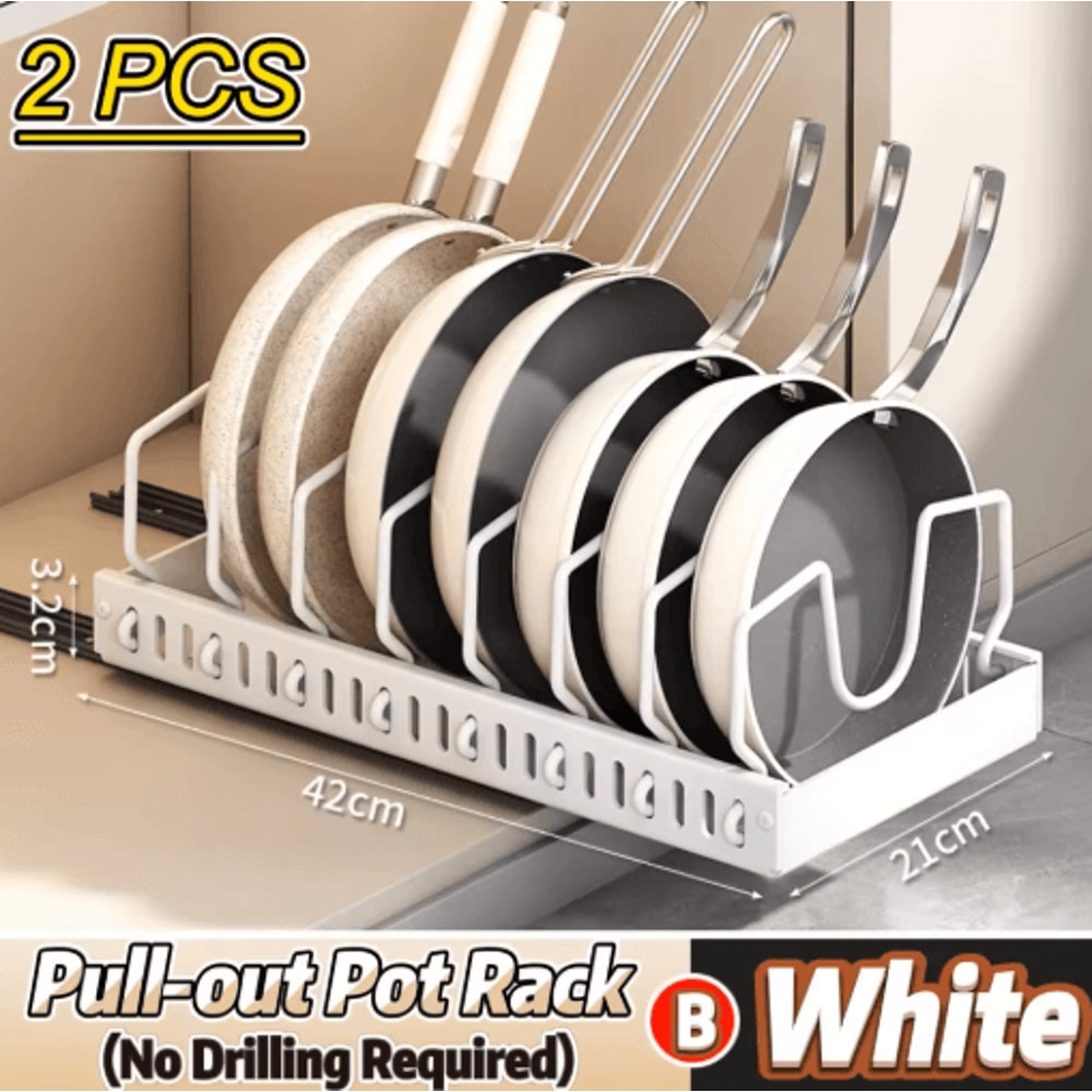 Pull Out Pots And Pans Organizer Sliding Under Cabinet Pan Lid Storage Rack 2