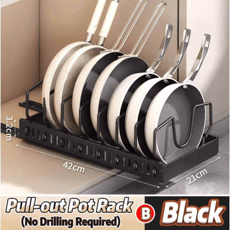 Pull Out Pots And Pans Organizer Sliding Under Cabinet Pan Lid Storage Rack 4