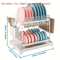 2 Tier Large Stainless Steel Dish Drying Rack With Drainboard Kitchen Counter Dish Cup Drainer 3