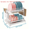 2 Tier Large Stainless Steel Dish Drying Rack With Drainboard Kitchen Counter Dish Cup Drainer 3