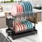 2 Tier Large Stainless Steel Dish Drying Rack With Drainboard Kitchen Counter Dish Cup Drainer 9