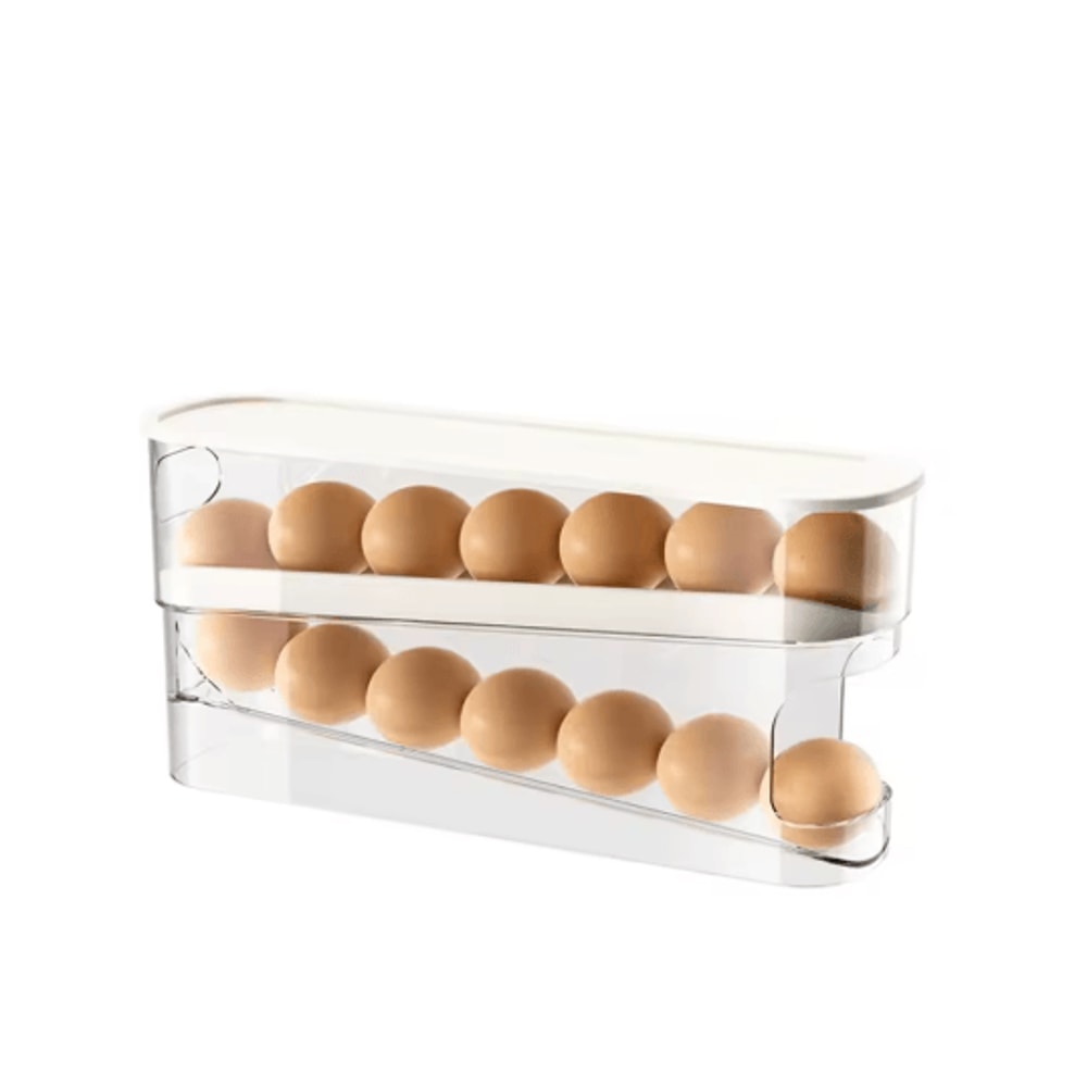 Automatic Rolling Egg Dispenser Slide Type Refrigerator Countertop Egg Holder 1