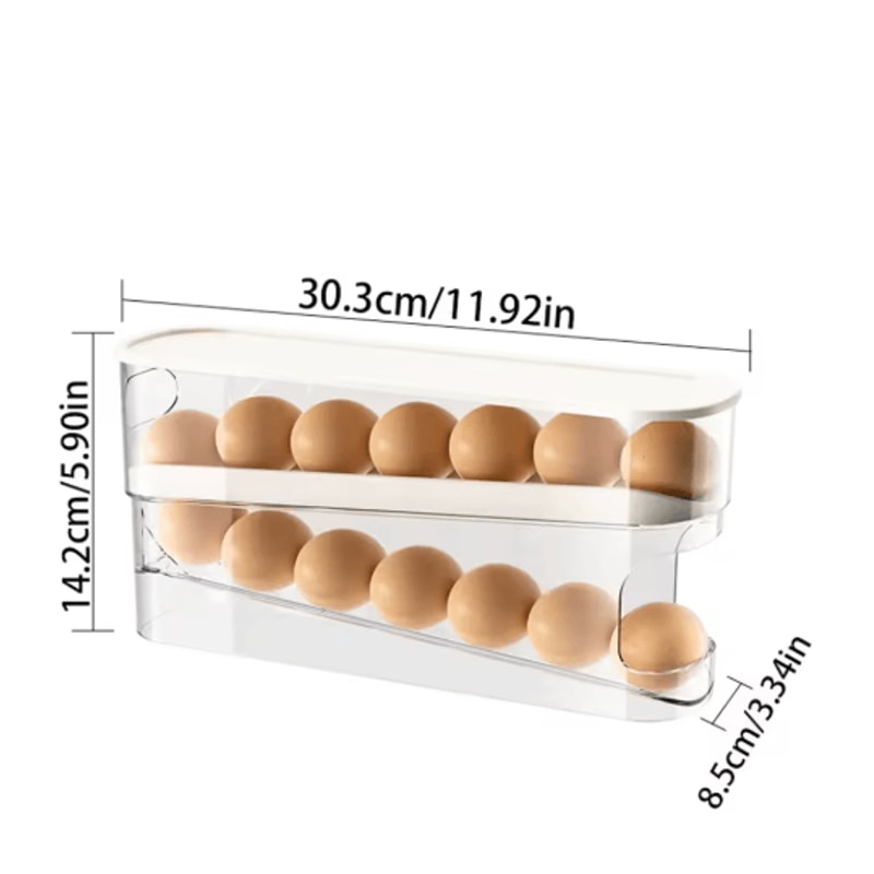 Automatic Rolling Egg Dispenser Slide Type Refrigerator Countertop Egg Holder 6