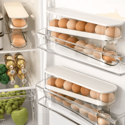 automatic rolling egg dispenser slide type refrigerator & countertop egg holder