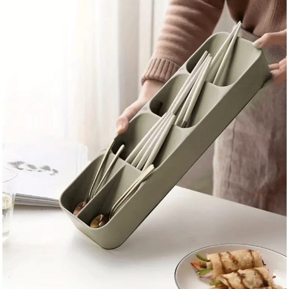 MultiPurpose Cutlery Drawer Organizer Compartment Kitchen Utensil Storage Tray 7