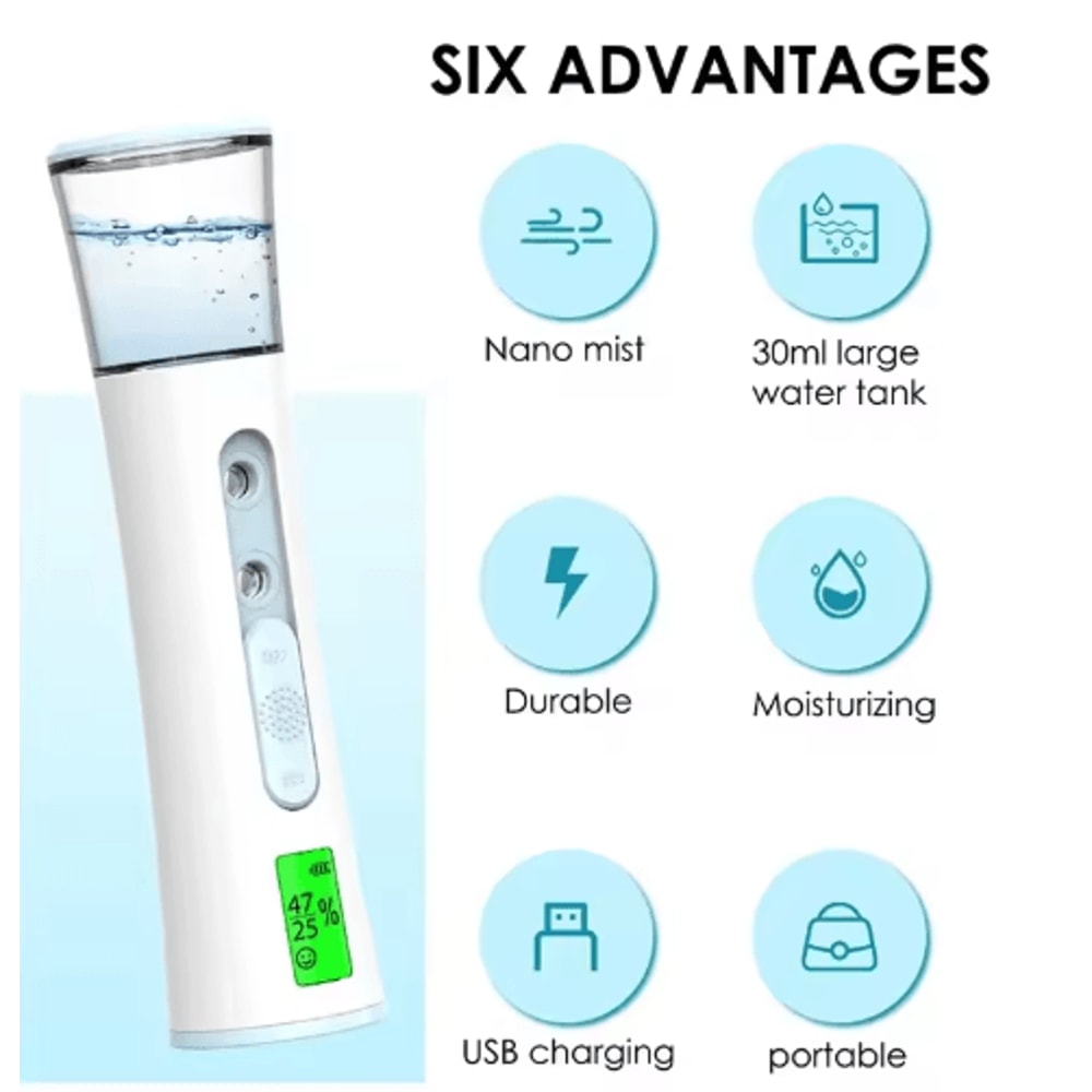 Nano Facial Steamer USB Face Sprayer Hydrating Mist For Pore Care Eyelash Cleaning 5