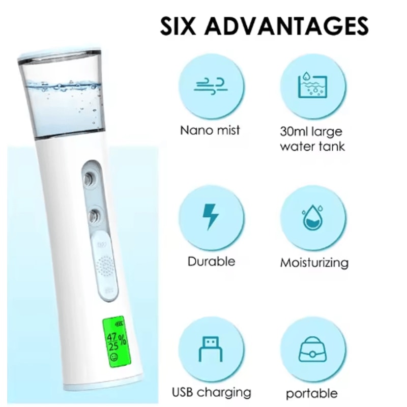 Nano Facial Steamer USB Face Sprayer Hydrating Mist For Pore Care Eyelash Cleaning 5