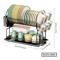 2 Tier Dish Drying Rack With Drain Board Kitchen Countertop Storage Set With Cup Cutlery Holder 2