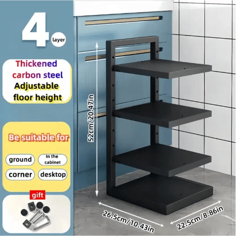 Adjustable Stainless Steel Pot Rack Organizer Multi Layer Kitchen Pot Pan Storage Rack 1