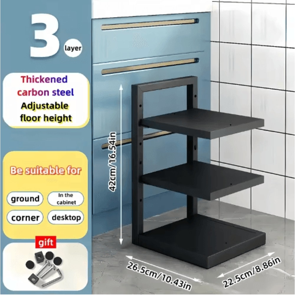 Adjustable Stainless Steel Pot Rack Organizer Multi Layer Kitchen Pot Pan Storage Rack 2