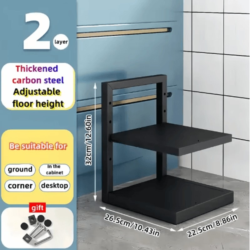 Adjustable Stainless Steel Pot Rack Organizer Multi Layer Kitchen Pot Pan Storage Rack 7