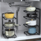Adjustable Stainless Steel Pot Rack Organizer Multi Layer Kitchen Pot Pan Storage Rack 0
