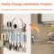 Wall Mounted Kitchen Hook Rack No Drill Utensil Hanger Rail With Chopping Board Holder 5