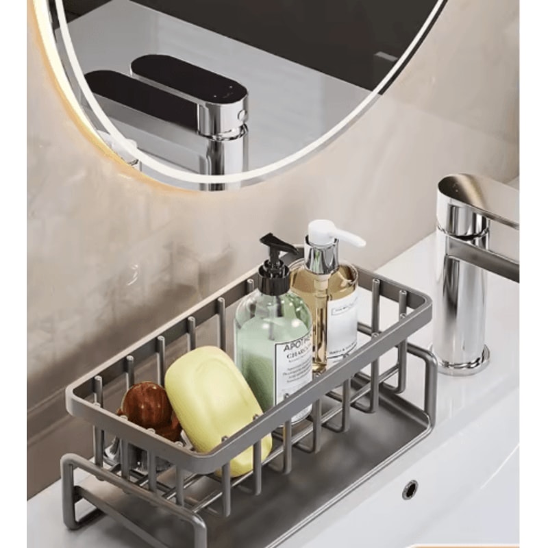 Stainless Steel Sink Organizer Multi Layer Drain Rack With Soap Sponge Holder 1