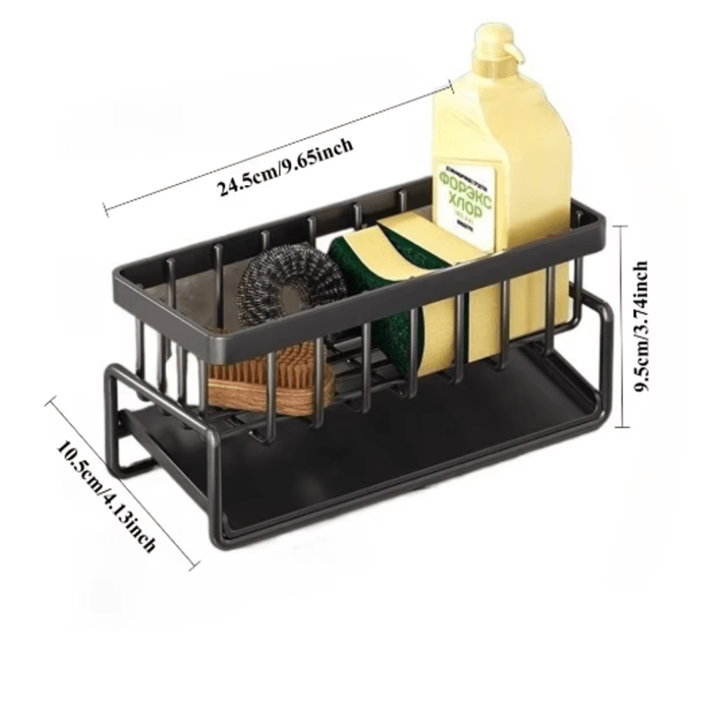 Stainless Steel Sink Organizer Multi Layer Drain Rack With Soap Sponge Holder 3