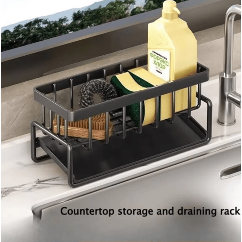 Stainless Steel Sink Organizer Multi Layer Drain Rack With Soap Sponge Holder 4