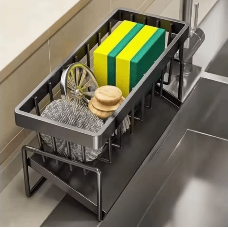 Stainless Steel Sink Organizer Multi Layer Drain Rack With Soap Sponge Holder 6