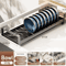 Pull Out Cabinet Dish Rack Stainless Steel Plate Bowl Storage Drawer Organizer 2