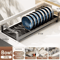Pull Out Cabinet Dish Rack Stainless Steel Plate Bowl Storage Drawer Organizer 2