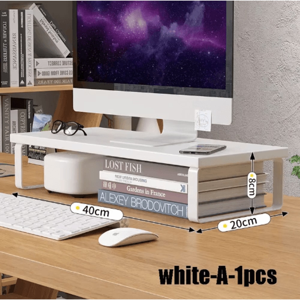 Adjustable Laptop Stand For Desk Ergonomic Desktop Monitor Riser With Storage Shelf 2