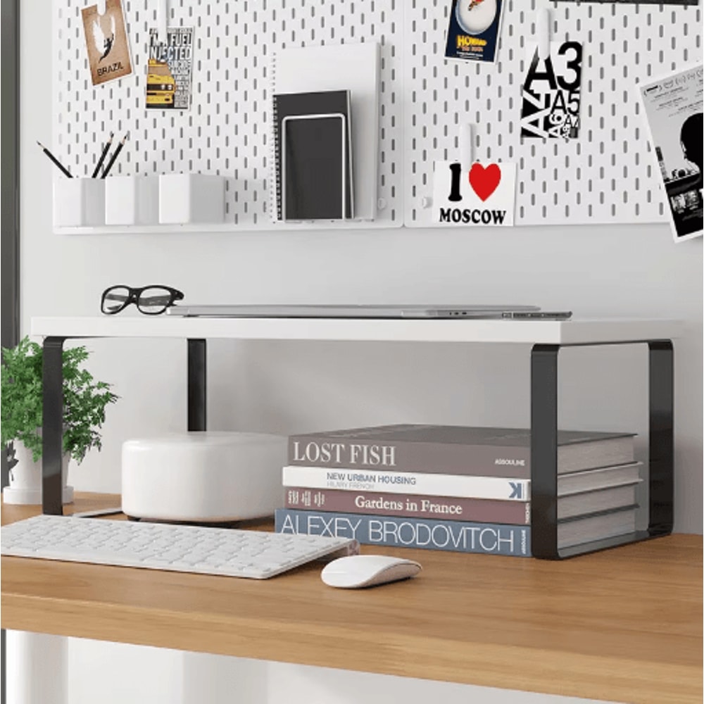 Adjustable Laptop Stand For Desk Ergonomic Desktop Monitor Riser With Storage Shelf 5