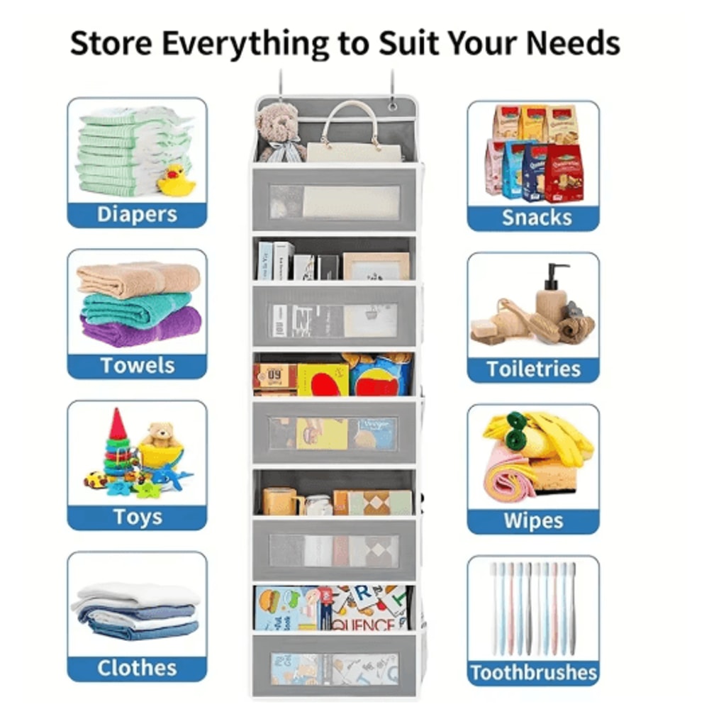 Extra Large Over The Door Hanging Organizer Multi Layer Closet Dorm Storage System 15