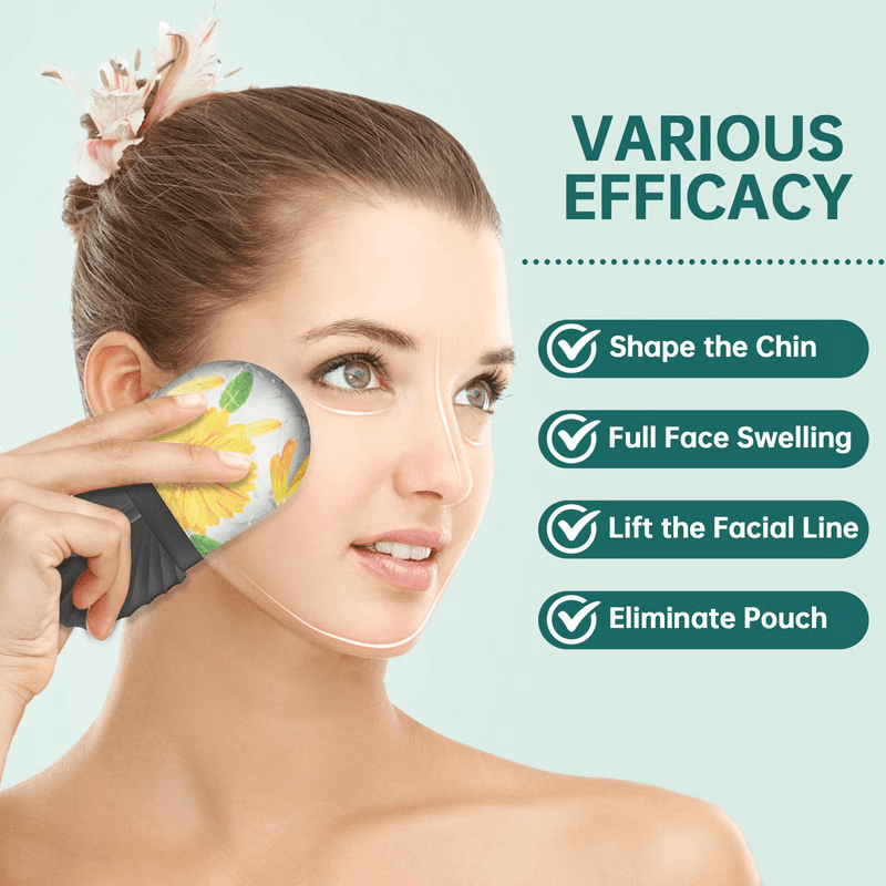 Face Ice Roller Gua Sha Massage Kit AntiPuffiness Skin Sculpting Tool 9