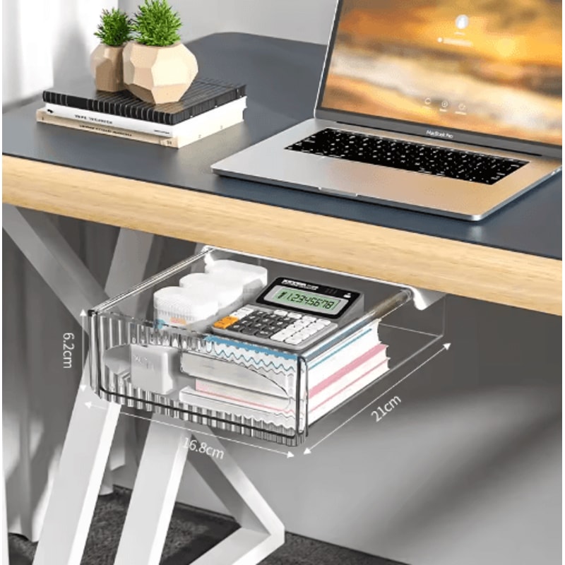 SpaceSaver Under Desk Drawer Hidden Pull Out Storage Box Organizer 1