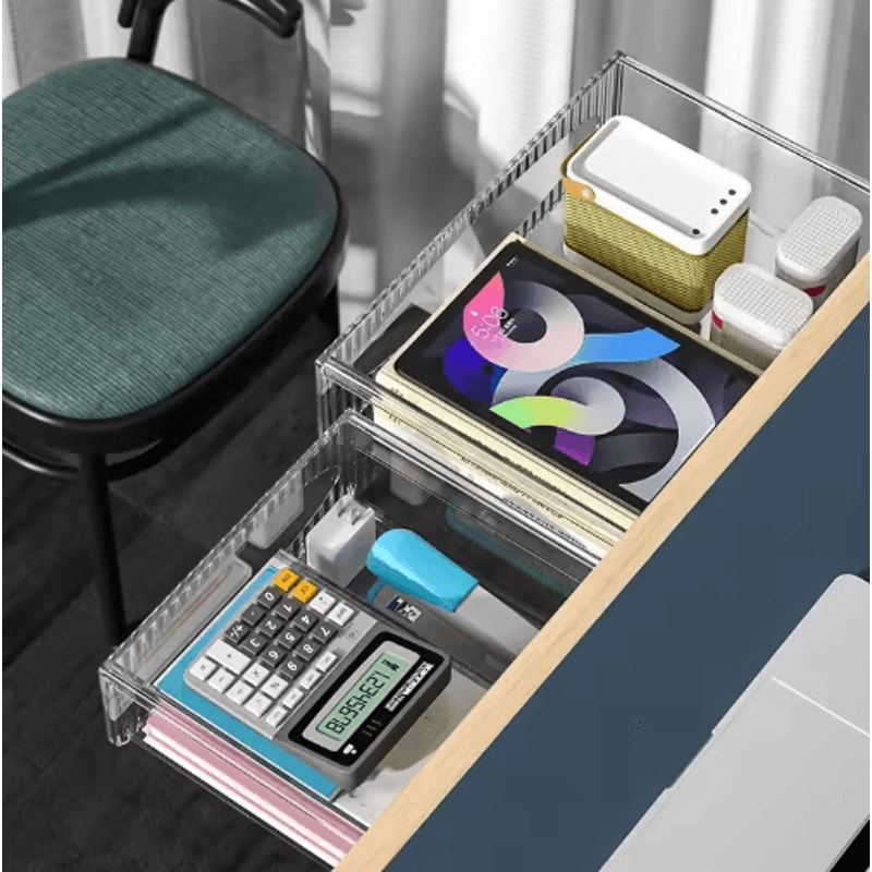SpaceSaver Under Desk Drawer Hidden Pull Out Storage Box Organizer 6