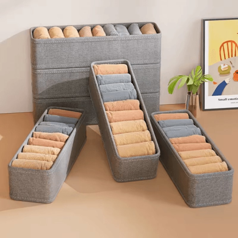 Foldable Drawer Organizer Box Set For Clothes And Wardrobe Storage 0
